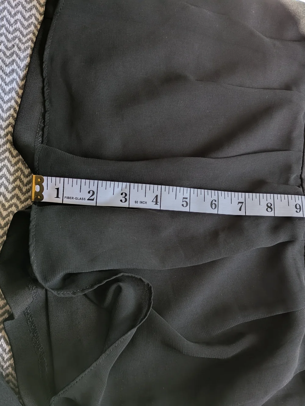 Double Zero Black Pleated Chiffon Skort with Gold Zipper Accents Sz S